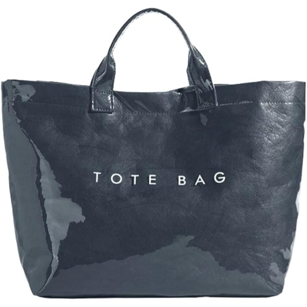 Women's PVC Tote Shoulder Handbags Winter Fall Fashion Kraft Paper Tote Bag